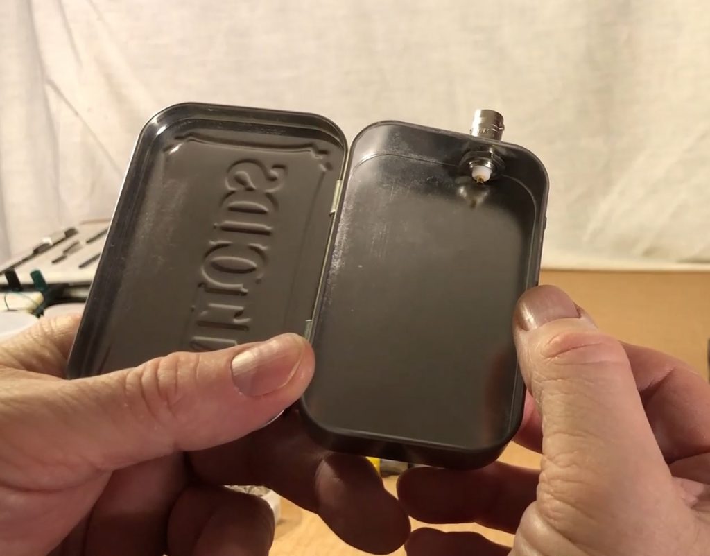 BNC Installed in Altoids Tin