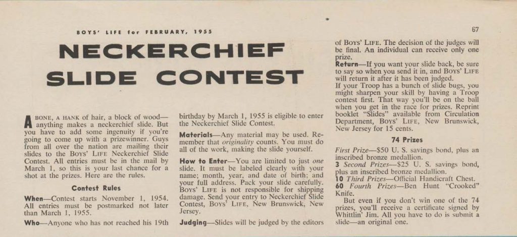 Boy's Life - 1955-02 - 1954 Neckerchief Slide Contest