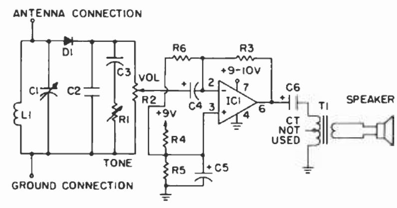 Mini-Modern Crystal Receiver With Amplifier- 101-Electronics Projects 1980