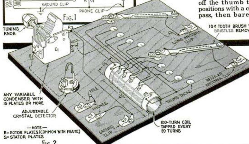 The Tooth Brush Twins Radio Project for Beginners Crystal or 1 Tube Set 1943-10