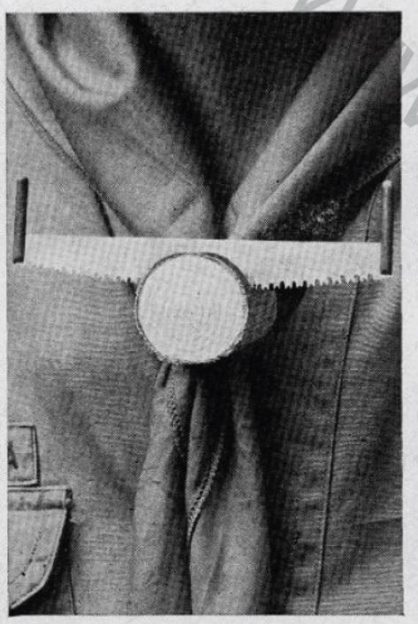Boy's Life - 1956-04 - Neckerchief Slide of the Month - Crosscut Saw in a Log - Whittlin Jim
