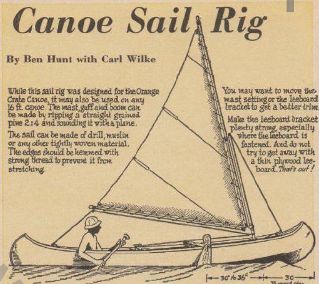 Boy's Life - 1953-07 - Canoe Sail Rig - Ben Hunt