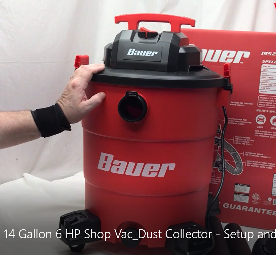 Harbor Freight Bauer 14 Gallon 6 HP Shop Vac Dust Collector - Setup and Overview
